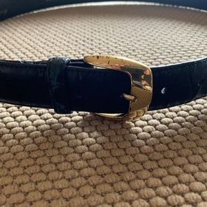 Vintage Henri Bendel Black Genuine Caiman Crocodile Belt-34 inches- has wear